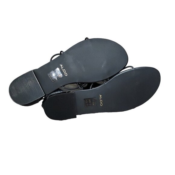 ❤️366 Aldo Zeanna Split Toe Casual Black Gladiator Sandal - Picture 7 of 14